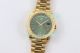High Replica Rolex Day Date Watch Green Face Yellow Gold strap Fluted Bezel  40mm (8)_th.jpg